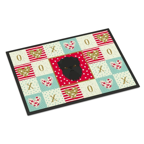 Carolines Treasures CK5180MAT Affenpinscher Love Door Mat Indoor Rug or Outdoor Welcome Mat 18x27 Doormat 27"L x 18"W