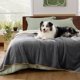 thumbnail image 1 of Manta impermeable para cama, forro polar sherpa, 170 x 230 cm, color gris, 1 of 9