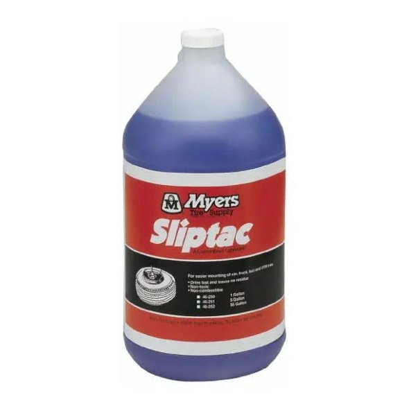 SlipTac Tire Lube, A Liquid Bead Lubricant for Easier Mounting of Car, Truck, Bus and OTR Tires, Prevents Rim Slippage and Rust, (One Gallon)