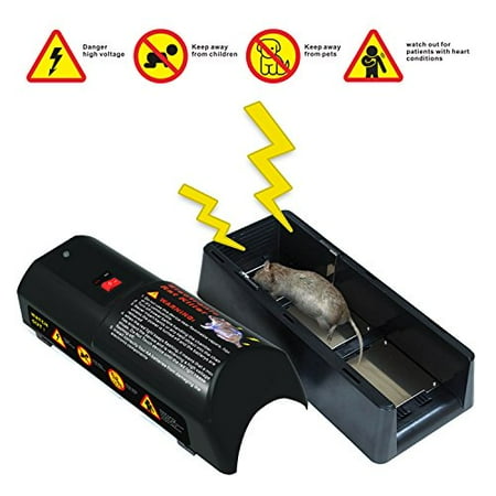 Electronic Rat Trap – High Voltage Rodent Trap Rat Zapper Killer Rat Catcher - Safe and Easy Way to Kill Rats, Mice and (Best Way To Eliminate Rats)