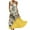 Yellow, variant on IROINNID Women's A-Line Dress Printing Fashion Casual Spring And Summer Sleeveless Slim Binding Dress V-Neck Comfort Waist Dress