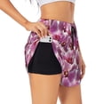 thumbnail image 3 of Lsque Orchids Flowers Printed Women's Running Shorts with Liner Pockets,Elastic Quick Dry Workout Athletic Gym Yoga Shorts,Womens High Waist Shorts-, 3 of 9