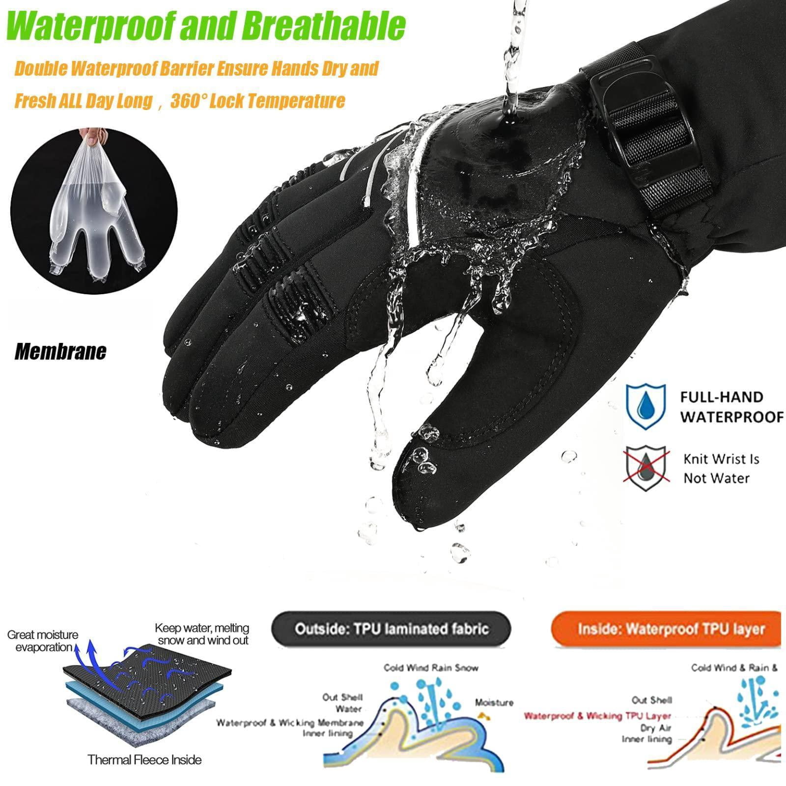 Waterproof & Windproof -30°f Winter Gloves For Men/women  3m Thinsulate Thermal Touch Screen Warm Skiing Cycling Running