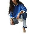 thumbnail image 4 of Liacowi Women Juniors Knitted Cropped Sweater Long Sleeve Solid Color Pullover Retro Jumpers Tops Fall Loose Knitwear for Teen, 4 of 6