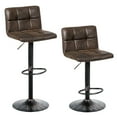 thumbnail image 1 of Gymax Ensemble de 2 Tabourets de Bar Réglables Chaises de Bar Pivotantes Bistro Pub Compteur Rétro Brun, 1 of 10