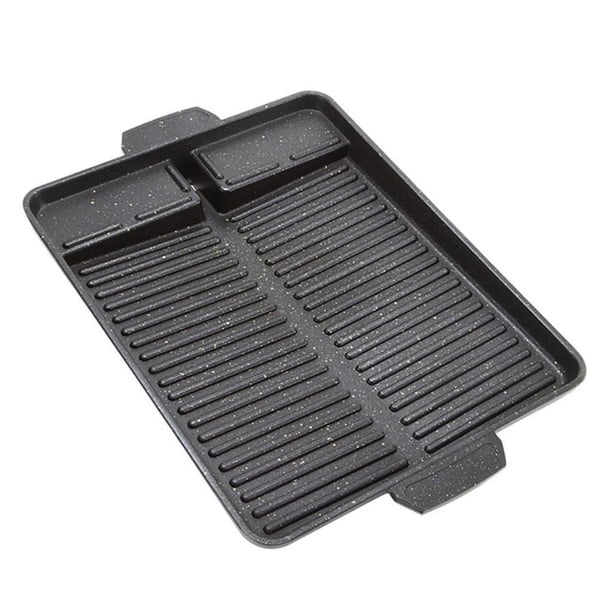 Sonducket Aluminum BBQ Grill Pan Non-Stick Coating Accs Korean Thicken Handle Square Type2 NO2