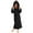 Black, variant on larppty Women's Long Hooded Fleece Bathrobe - Winter Warm with Eye Mask & Belt Full Length Sleepwear Robe(Blue,S)