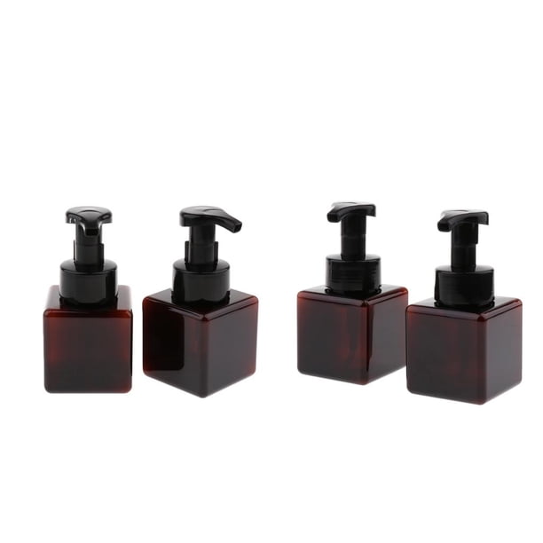 Paquete de 4 Botellas Marrones Recargables de 250 Ml para Manuales, Dispensadores de Jabón para Manos. para Dispensar Lociones, C