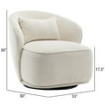 thumbnail image 2 of KINWELL Cream Modern Boucle Upholstered Accent Swivel Armchair, 2 of 7