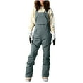 thumbnail image 3 of Aboser Womens Snowboard Snow Bibs with Zipper Pockets Insulated Waterproof Ski Pants Outdoor Athletic Skiing Climbing Overalls Winter Casual Windproof Snowpants Gray L, 3 of 9