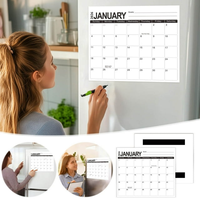 LSLJS Magnetic Calendar for Refrigerator 2025-2026 Fridge Calendar 18 Monthly Refrigerator Calendar for Fridge Wall and Refrigerator Organization