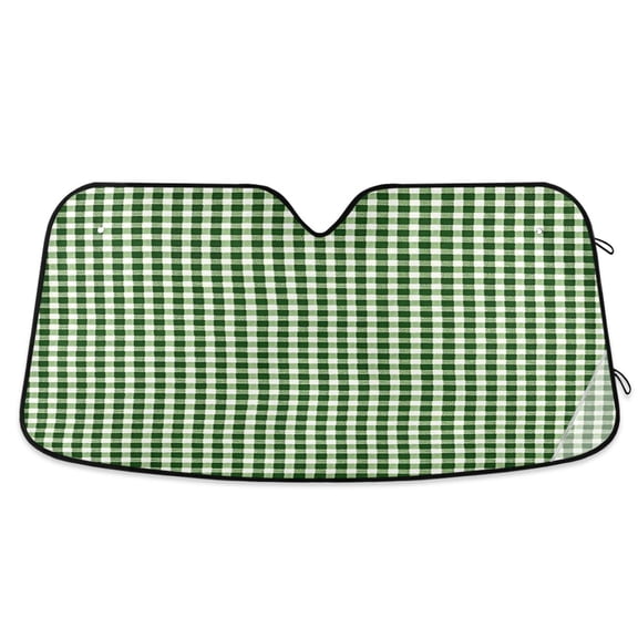 ALAZA Creen Checkered Windshield Sun Shade Car Foldable Sun Visor Block UV Rays Protector 55"x27.6"