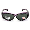 thumbnail image 4 of Womens Polarized Fit Over Glasses Sunglasses Rhinestone Rectangular Heart 60mm, 4 of 4