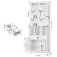 thumbnail image 2 of Homfa 79.9" Tall Bookcases with File Compartments, 6 Tier Wooden Bookshelf with Cabinet & Drawer for Office Living Room, White, 2 of 7