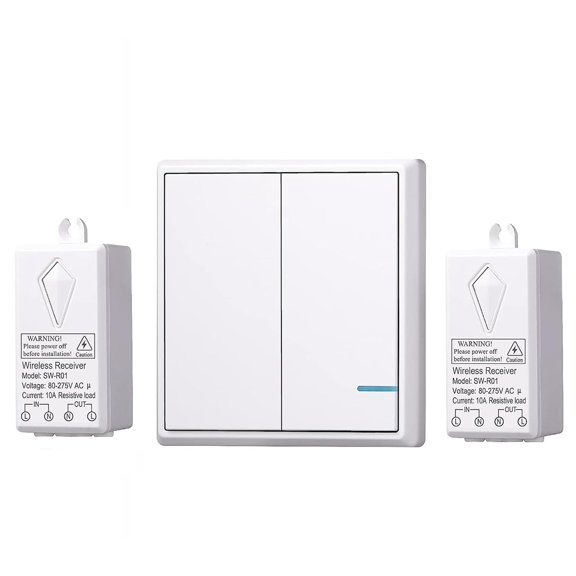 Kit de interruptor de luces inalámbrico para exteriores e interiores, control remoto inteligente, no requiere cableado en la pared para ventiladores de techo, lámparas, fácil de usar.
