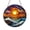 Acrylic 3.5 Inch, variant on Fantasy Coastal Sunset Stained Glass Window Hanging, Ocean Wave Art Decor Panel, Beach Inspired Glass Ornament Accent for Seaside Home Decoration Gift
