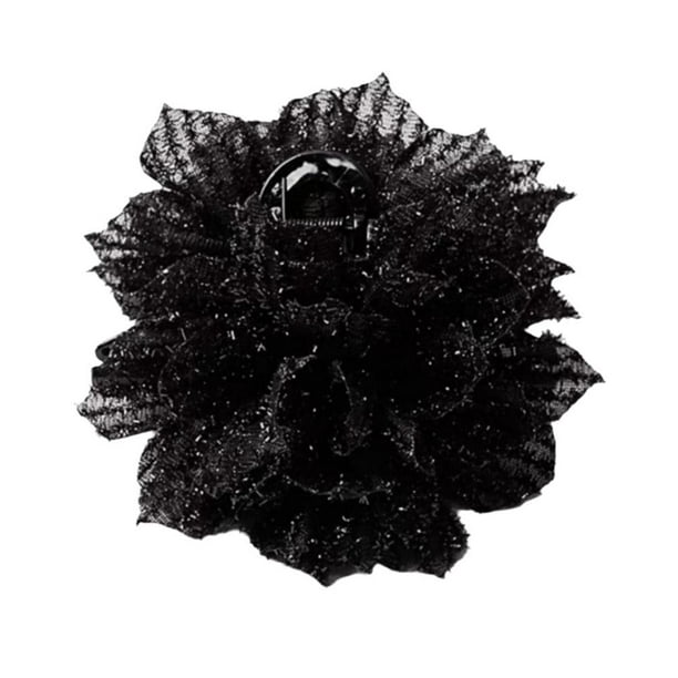 Pinza para el pelo con flor de tul y lentejuelas de peonía (2024): realza el volumen del cabello, diseño de calavera alta, ligera y portátil.
