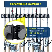 Rush Creek Creations Fishing Rod Wall Rack 6 Rod Capacity - Vertical Design