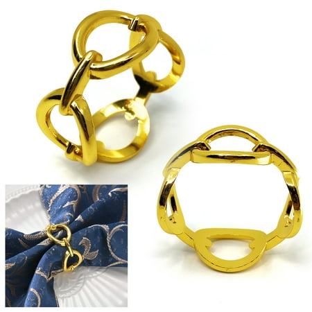 

FAIRGOOD Gold Napkin Rings (Vintage Design) Set of 12