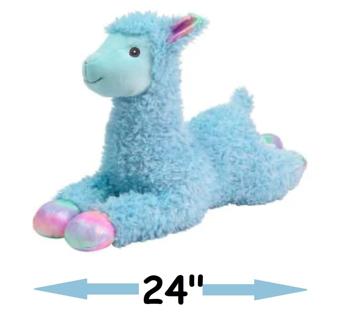Jumbo Dog Toys Soft Stuffed Plush Cuddle and Play Animal Themes for All Breeds (Blue Llama)