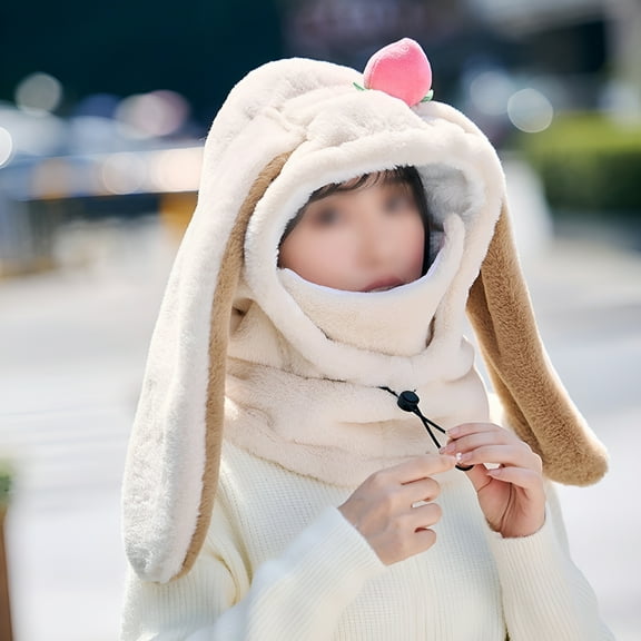 TELOLY Rabbit Ear Ski Helmet Cover Comfortable Soft Cartoon Cycling Skiing Helmet Hat
