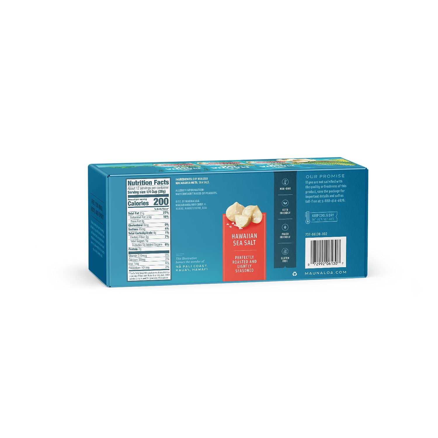 Mauna Loa Sea Salt Macadamia Nuts - 3 Pack (4oz Cups)