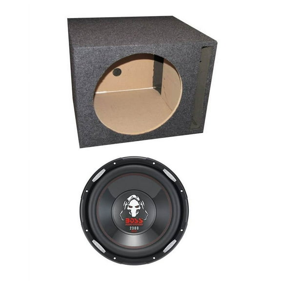 Boss P126DVC 12" 2300W Car Power Subwoofer and Single Vented Sub Box Enclosure