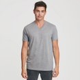 thumbnail image 2 of True Classic V Neck Mens T Shirt, Premium Fitted Soft Men's T-Shirts. Heather Gray, Small, 2 of 7