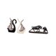 thumbnail image 5 of Elegante colección de esculturas de cerámica de cisne y toro para escritorio, estante, aniversario, chimenea, obra de arte animal china moderna, regal, 5 of 8