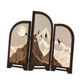 thumbnail image 4 of Biombo decorativo de mesa, mini separador de ambientes plegable tradicional chino, 3 paneles Estilo A, 4 of 9