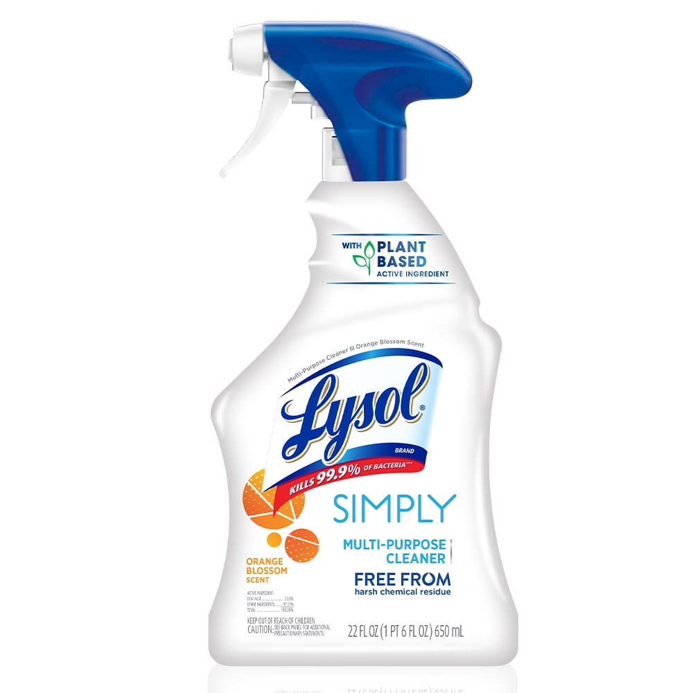Lysol Simply Multipurpose Cleaner Spray 22oz, Orange Blossom, No Harsh