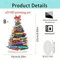 thumbnail image 4 of 2D Acrylic Book Stack Christmas Tree Ornament – Colorful Minimalist Holiday Tabletop & Bookshelf Decor, Literary Gift for Book Lovers, Office & Home Festive Display, 4 of 4
