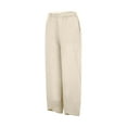 thumbnail image 5 of Women's Legging Pants plus Pants Yoga Pants Pockets plus Casual Summer Elastic High Waist Linen Pants Business Casual plus Women Straight Leg Wide Leg Cropped Pants Harem Pants for Women plus plus, 5 of 8