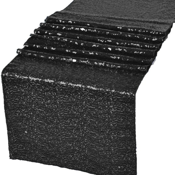 Gowinex Black 12" x 72" Glitz Sequin Table Runners
