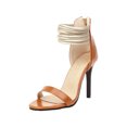 thumbnail image 2 of Sandalias romanas de tacón alto con combinación de correa de tobillo y punta abierta con cremallera trasera sexy para mujer Wmkox8yii hfjk2912, 2 of 4
