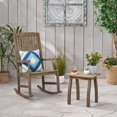 thumbnail image 2 of GDF Studio Reynard Outdoor Acacia Wood Rocking Chair and Side Table Set, Gray, 2 of 12