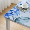 thumbnail image 5 of BANET  Square Tablecloth , Blue Floral Table Cloth for Square Table, Waterproof Spring Tablecloth Wrinkle Free for Patio, Card Table, Party Decor white, 5 of 8