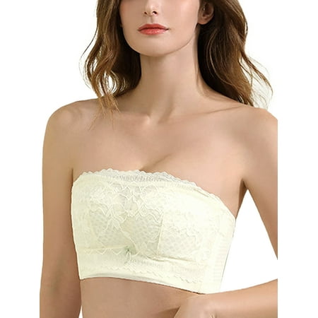 

Agnes Orinda Invisible Bandeau Bra Women s Strapless Buckle Lift Insert Lace Bralette