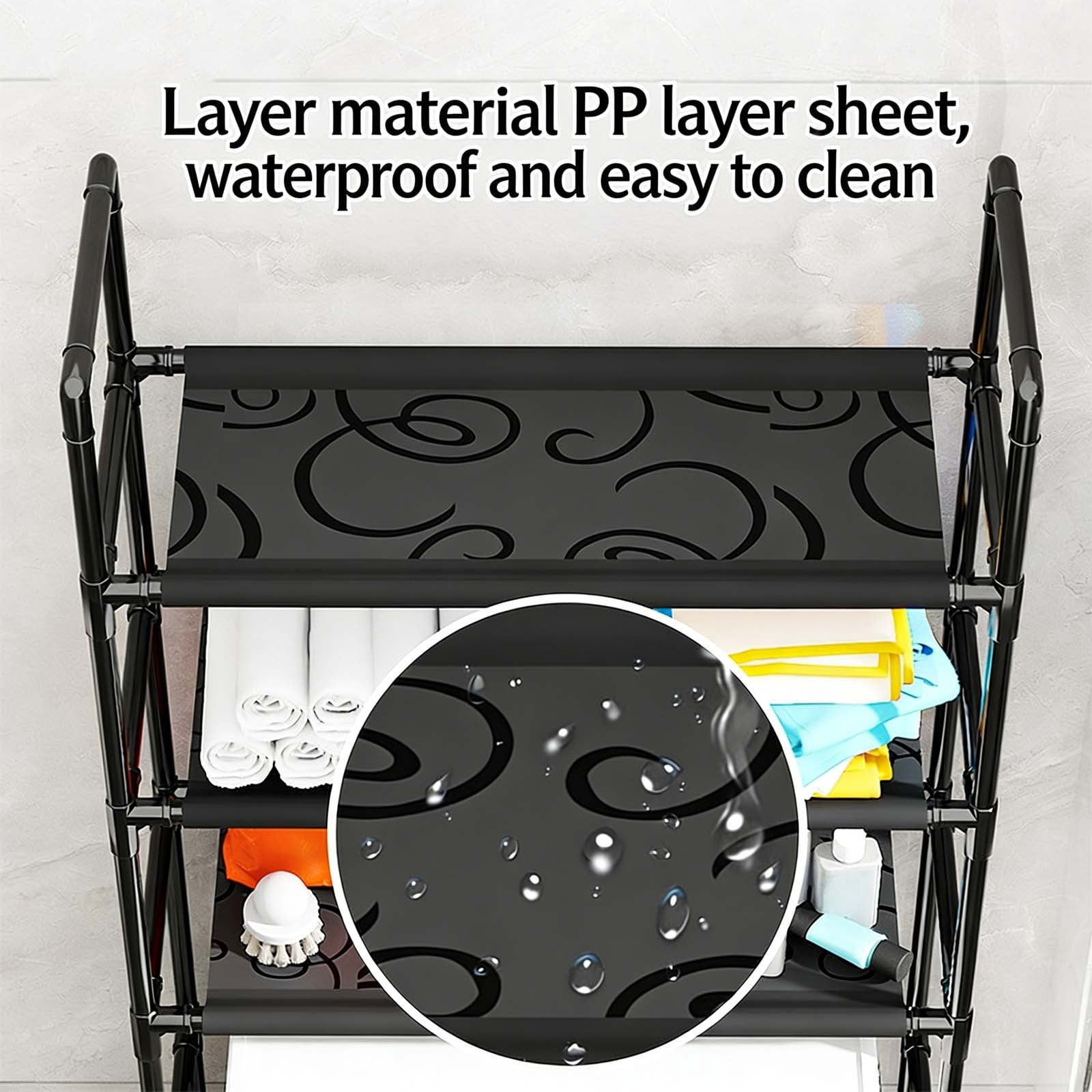 Over Washer and Dryer Storage Shelf - Portable Stacking Kit for Laundry Room, Over Toilet Bathroom Organizer & Above Toilet Storage Shelf