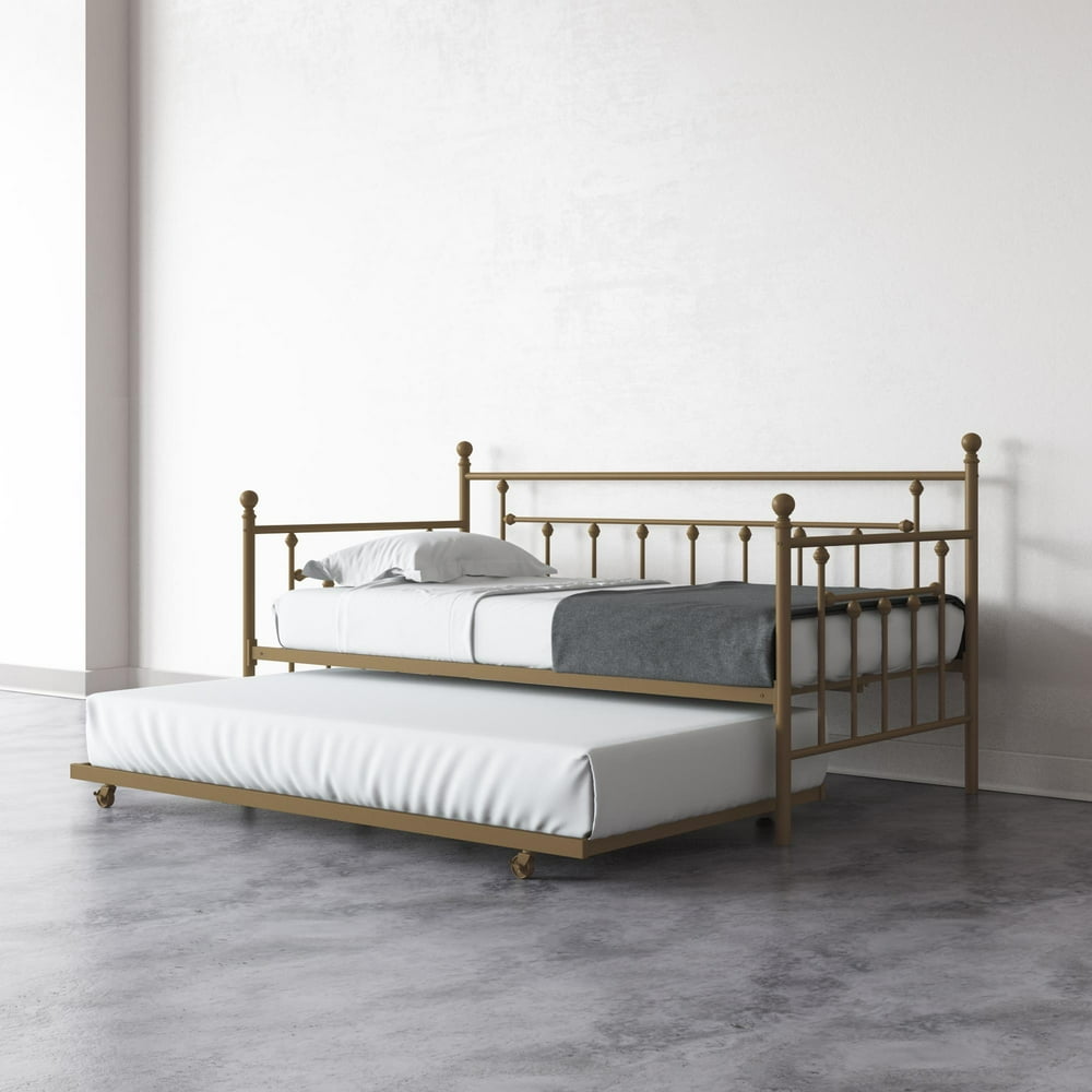 DHP Manila Metal Daybed and Trundle, Twin/Twin Size, Gold
