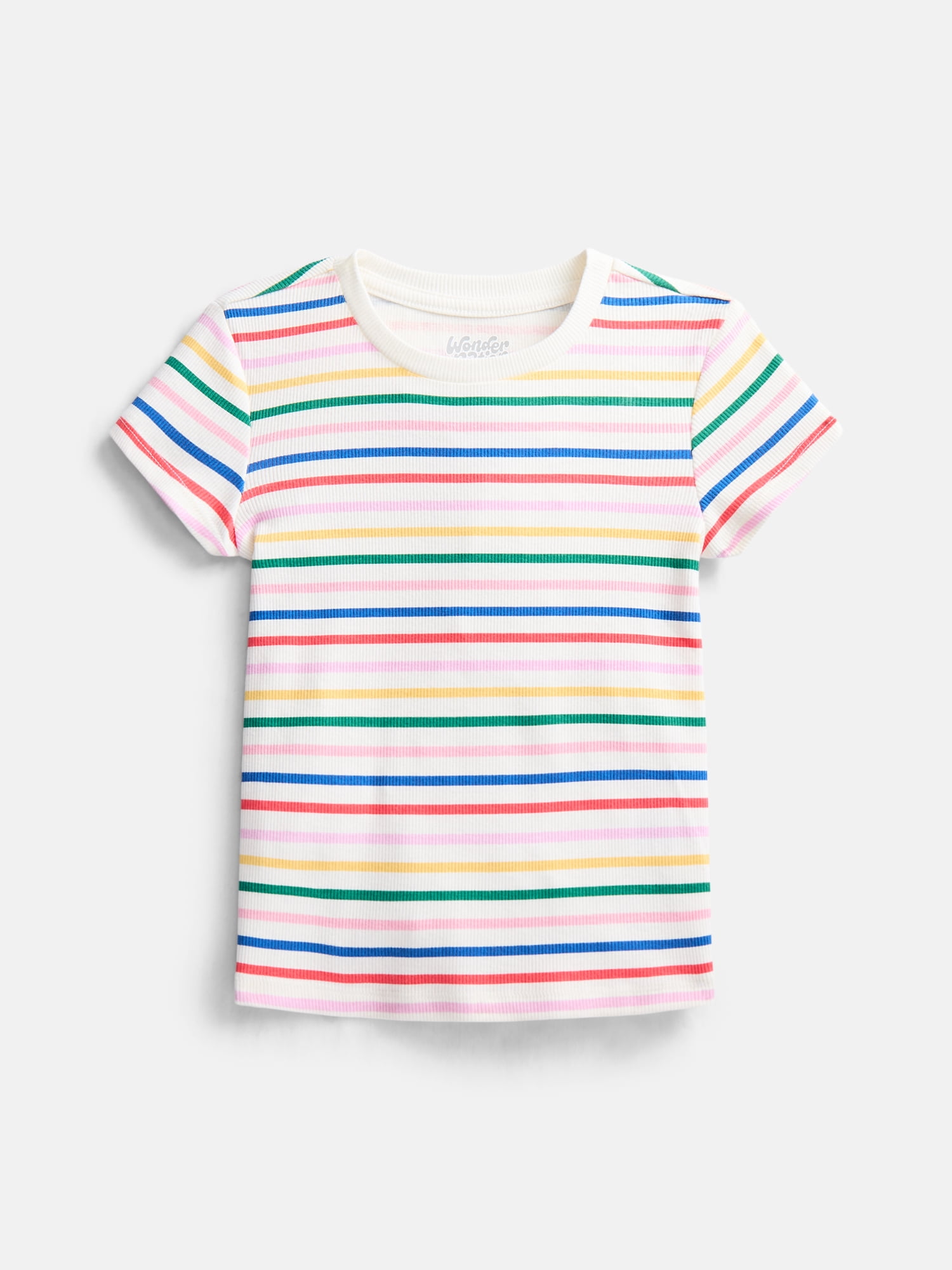 Wonder Nation Little Girls Tee and Pinafore, 2-Piece Outfit Set, Sizes 4-10