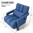 thumbnail image 4 of Aukfa Upholstered Accent Chair with Pillow, Mid Century Armchair for Living Room Bedroom, Linen, Blue, 4 of 8