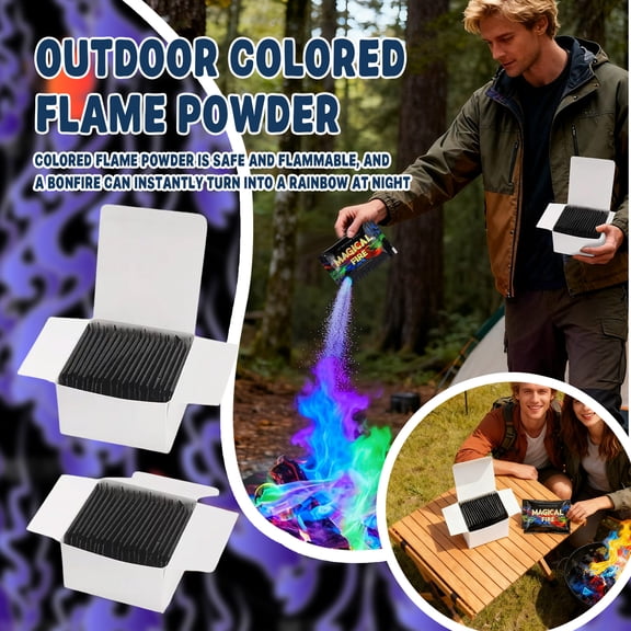 HGD Magic Campfire Fire Color Changing Packets for Fire Pit, Indoor/Outdoor Fireplace, Bonfire - Rainbow Magical Flame, Camping Accessory, Compatible with Wood 20 packs, 10g/15g per pack