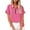 Hot Pink, variant on Sevevn Women's Lapel Short Sleeve Loose Half Zip Cotton And Linen Tunic Summer Work Clothes Shirt Blouse Beach Vacation Clothes for Women Wine XL