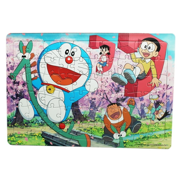 Doraemon and Friends Riding Japanese Letters Framed Puzzle (60pc)