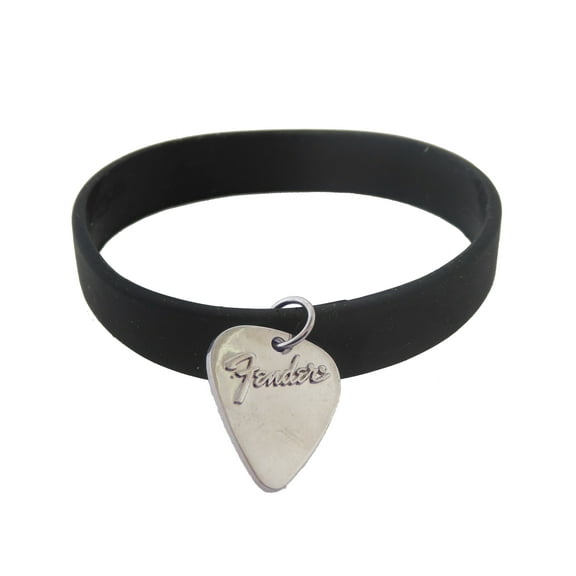 Fender Rubber Wristband Stretchable Black Unisex Fits
