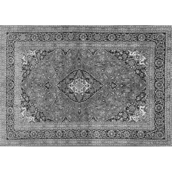 Ahgly Company Indoor Rectangle Medallion Gray Traditional Area Rugs, 5' x 7'