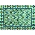 thumbnail image 1 of Ahgly Company Indoor Rectangle Abstract Turquoise Blue Modern Area Rugs, 2' x 4', 1 of 4