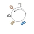 thumbnail image 2 of Delight Jewelry Royal Blue ''Little Sister'' with Heart Multi-Colored Crystal Love Charm Bracelet, 2 of 5