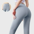 thumbnail image 4 of COMVALUE Compression Yoga Pants in High Waist Athletic Pants Tummy Control Stretch Workout Yoga Legging (Z01-Light Blue, XL), 4 of 5